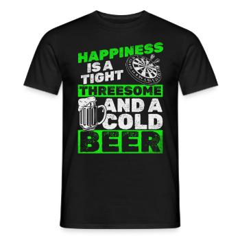 Happiness is a close threesome and a cold one - Men's T-Shirt - black - Front - AI Model Male 178 light (178cm)