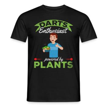 Passionné de fléchettes propulsé par des plantes végétaliennes - T-shirt homme - noir - Devant - AI Model Male 178 light (178cm)