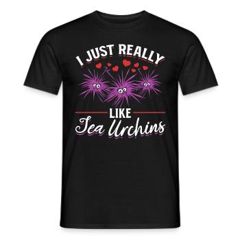 Sea urchin Sea creature I just like sea urchins - Men's T-Shirt - black - Front - AI Model Male 178 light (178cm)