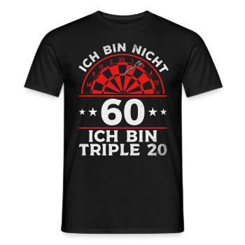 Ich bin nicht 60 Ich bin triple 20 - Dartspieler - Männer T-Shirt - Schwarz - Vorne - AI Model Male 178 light (178cm)