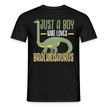 Just a boy who loves brachiosaurus dinosaurs - Men's T-Shirt - black - Front - AI Model Male 178 light (178cm)