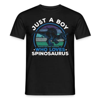 Juste un garçon qui aime Spinosaurus Dinosaur Dino - T-shirt homme - noir - Devant - AI Model Male 178 light (178cm)
