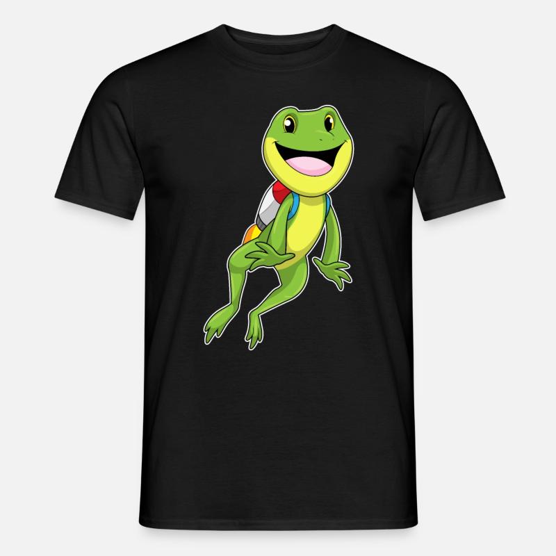 Frog with jetpack - Men’s T-shirt - black