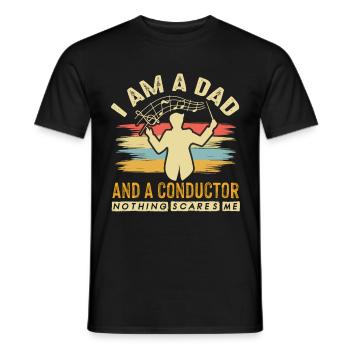 Chef d’orchestre Papa Orchestre de concert Musiciens - T-shirt homme - noir - Devant - AI Model Male 178 light (178cm)