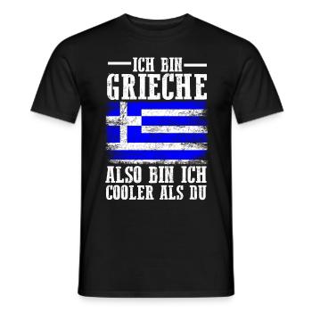 Griechenland Grieche Griechisches - Männer T-Shirt - Schwarz - Vorne - AI Model Male 178 light (178cm)