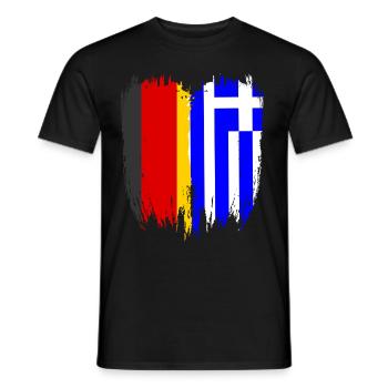 Germany Flag Greece - Men's T-Shirt - black - Front - AI Model Male 178 light (178cm)