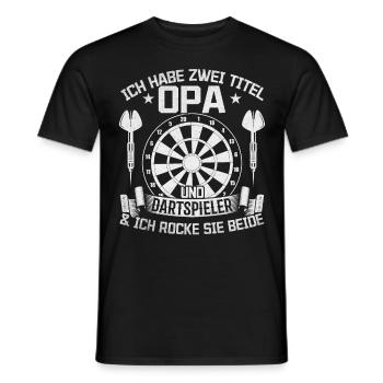 Dart Spieler Opa I Ich habe zwei Titel Opa und - Männer T-Shirt - Schwarz - Vorne - AI Model Male 178 light (178cm)