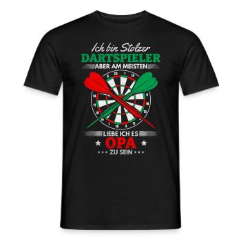 Großvater Dart Spieler Opa I Ich bin stolzer - Männer T-Shirt - Schwarz - Vorne - AI Model Male 178 light (178cm)