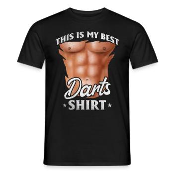 Play darts game This is my best - Men's T-Shirt - black - Front - AI Model Male 178 light (178cm)
