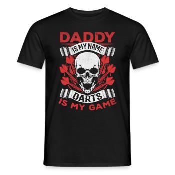 Dad is my name Darts is my game - Men's T-Shirt - black - Front - AI Model Male 178 light (178cm)