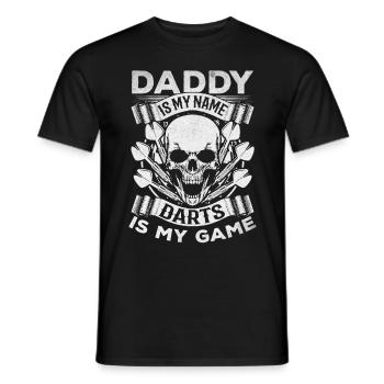 Dad is my name Darts is my game - Daddy - Men's T-Shirt - black - Front - AI Model Male 178 light (178cm)