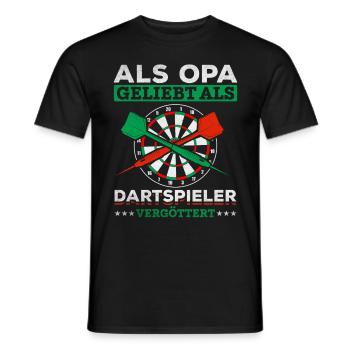 Als Opa geliebt als Dartspieler vergöttert Opa - Männer T-Shirt - Schwarz - Vorne - AI Model Male 178 light (178cm)