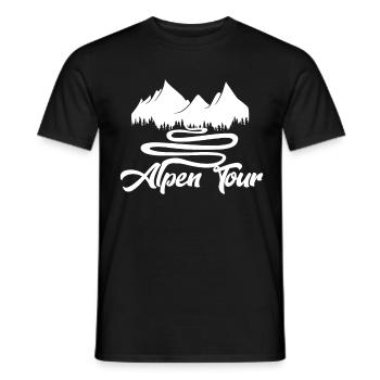 Alps Tour Randonnée Montagnes en plein air Sommets - T-shirt homme - noir - Devant - AI Model Male 178 light (178cm)
