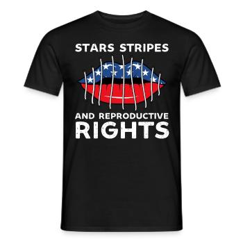 stars rayures droits reproductifs pro choix - T-shirt homme - noir - Devant - AI Model Male 178 light (178cm)
