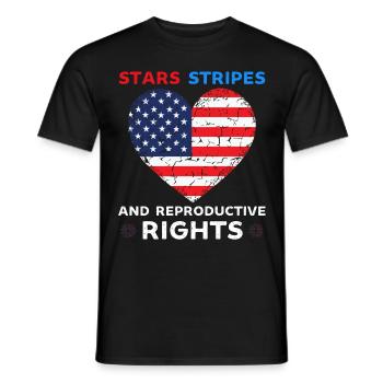 stars rayures droits reproductifs pro choix - T-shirt homme - noir - Devant - AI Model Male 178 light (178cm)