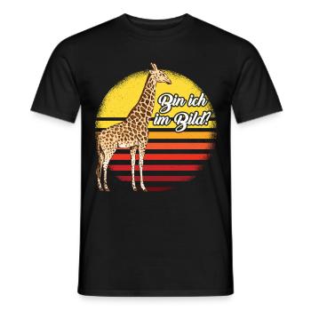 Giraffe Fotografie Safari Afrika Savanne - Männer T-Shirt - Schwarz - Vorne - AI Model Male 178 light (178cm)