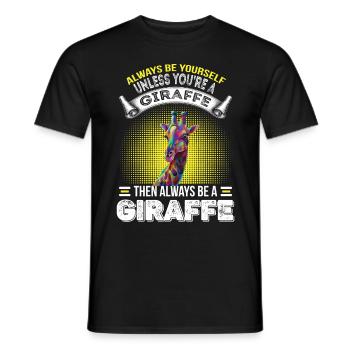 Girafe Soyez vous-même Safari Afrique Jungle - T-shirt homme - noir - Devant - AI Model Male 178 light (178cm)
