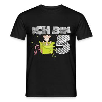 Giraffe 5 Geburtstag Safari Afrika Savanne - Männer T-Shirt - Schwarz - Vorne - AI Model Male 178 light (178cm)