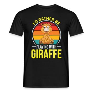 Bébé Girafe Afrique Safari Savannah Jungle - T-shirt homme - noir - Devant - AI Model Male 178 light (178cm)