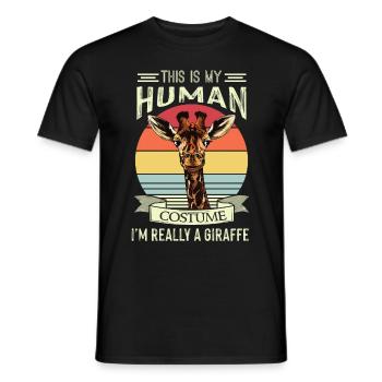 Costume de girafe Safari Africa Jungle - T-shirt homme - noir - Devant - AI Model Male 178 light (178cm)