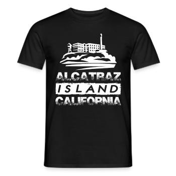 Alcatraz Insel Kalifornien in San Francisco - Männer T-Shirt - Schwarz - Vorne - AI Model Male 178 light (178cm)