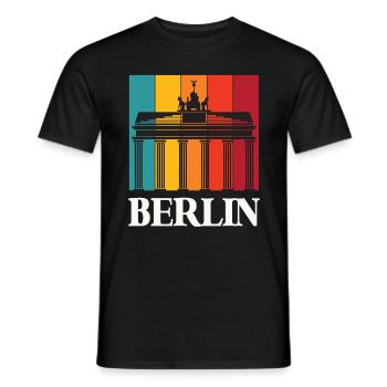 Berlin Retro Brandenburg Gate Allemagne - T-shirt homme - noir - Devant - AI Model Male 178 light (178cm)
