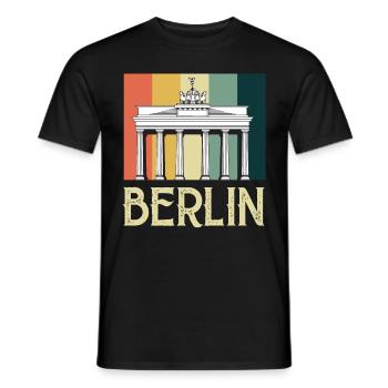 Berlin Vintage Porte de Brandebourg Allemagne - T-shirt homme - noir - Devant - AI Model Male 178 light (178cm)