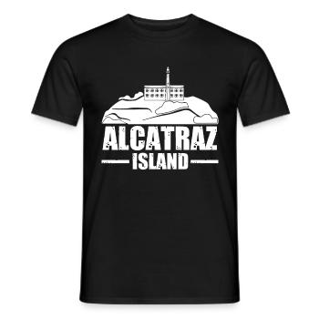 Alcatraz Island in San Francisco California - Men's T-Shirt - black - Front - AI Model Male 178 light (178cm)