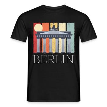 Porte de Brandebourg Berlin Lune Allemagne - T-shirt homme - noir - Devant - AI Model Male 178 light (178cm)