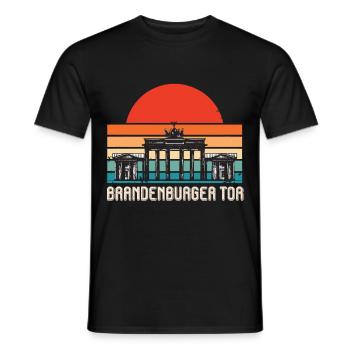 Porte de Brandebourg Lever de soleil Berlin Allemagne - T-shirt homme - noir - Devant - AI Model Male 178 light (178cm)
