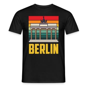 Berlin Porte de Brandebourg Rétro Allemand - T-shirt homme - noir - Devant - AI Model Male 178 light (178cm)