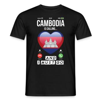 Kambodscha ruft Urlaub Asien Angkor Wat Tempel - Männer T-Shirt - Schwarz - Vorne - AI Model Male 178 light (178cm)