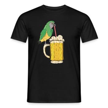 Papagei Bier Papagei Vogelliebhaber Lustiger - Männer T-Shirt - Schwarz - Vorne - AI Model Male 178 light (178cm)
