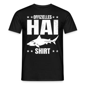 Hai - Offizielles Hai Shirt Haifisch Haifische Hai - Männer T-Shirt - Schwarz - Vorne - AI Model Male 178 light (178cm)