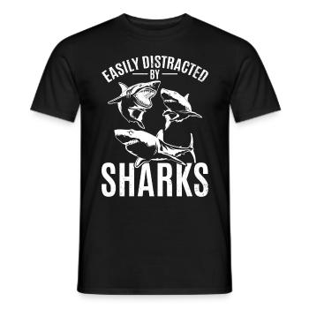 Shark Great White Shark Love Ich werde leicht von - Männer T-Shirt - Schwarz - Vorne - AI Model Male 178 light (178cm)