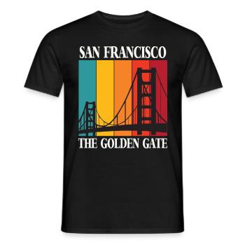 San Francisco Golden Gate Bridge California - Men's T-Shirt - black - Front - AI Model Male 178 light (178cm)