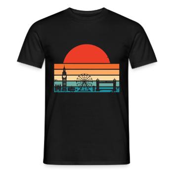 London Sunrise Big Ben Tower Bridge London Eye - Männer T-Shirt - Schwarz - Vorne - AI Model Male 178 light (178cm)