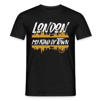 Londres ma ville Big Ben Grande Roue Royaume-Uni Angleterre - T-shirt homme - noir - Devant - AI Model Male 178 light (178cm)