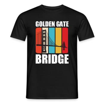 Golden Gate Bridge California San Francisco Bay - Men's T-Shirt - black - Front - AI Model Male 178 light (178cm)