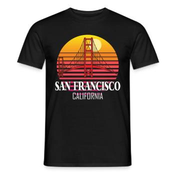 San Francisco California Golden Gate Bridge - Men's T-Shirt - black - Front - AI Model Male 178 light (178cm)