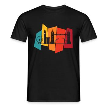 Big Ben Tower Bridge Westminster London England - Men's T-Shirt - black - Front - AI Model Male 178 light (178cm)