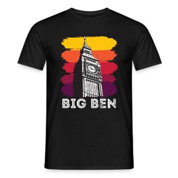 Big Ben Londres Angleterre Royaume-Uni Anglais - T-shirt homme - noir - Devant - AI Model Male 178 light (178cm)