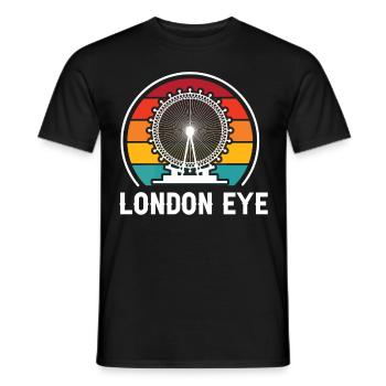 London Eye England UK Großbritannien Urlaub - Männer T-Shirt - Schwarz - Vorne - AI Model Male 178 light (178cm)