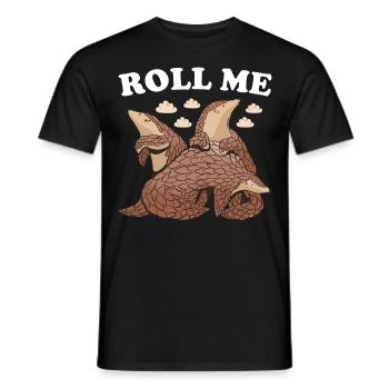 Roll Me Pangolin - Men's T-Shirt - black - Front - AI Model Male 178 light (178cm)