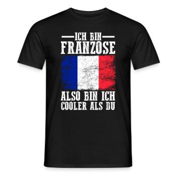 Frankreich Franzose Französisches - Männer T-Shirt - Schwarz - Vorne - AI Model Male 178 light (178cm)