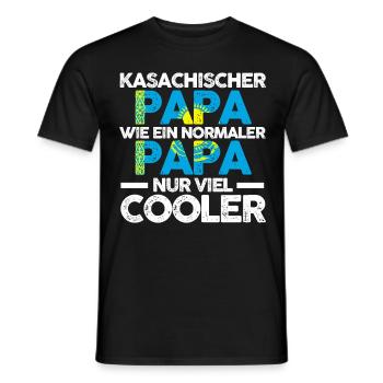 Kasachstanischer Papa Vater Kasache Kasachstan - Männer T-Shirt - Schwarz - Vorne - AI Model Male 178 light (178cm)