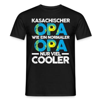 Kasachstanischer Opa Kasache Kasachstan - Männer T-Shirt - Schwarz - Vorne - AI Model Male 178 light (178cm)