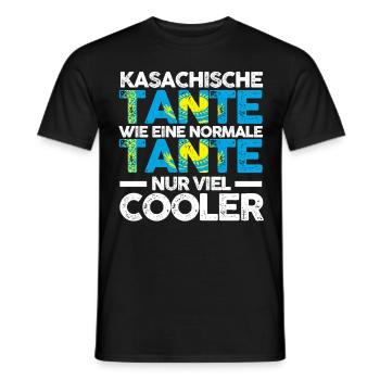 Kasachin Tante Kasachstan - Männer T-Shirt - Schwarz - Vorne - AI Model Male 178 light (178cm)