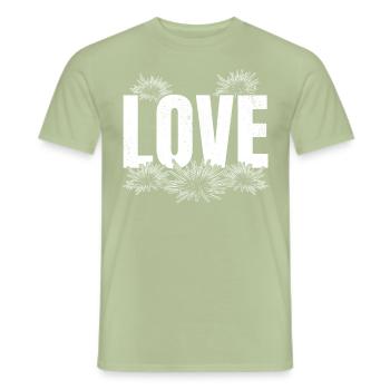 LIEBE Seeigel Meerestier Seeigel-Liebhaber LIEBE - Männer T-Shirt - Sage - Vorne - AI Model Male 178 light (178cm)