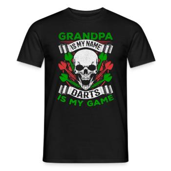 Opa ist mein Name Darts ist mein Spiel Dartspieler - Männer T-Shirt - Schwarz - Vorne - AI Model Male 178 light (178cm)